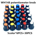 30pcs 5color WH148 potentiometer knob capcopper core 15X17mm 6mm Shaft Hole AG2 Yellow Orange Blue : 수정공구3