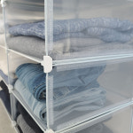 옷정리함 옷장수납함 옷정리트레이 붙박이장칸막이 노하우 바지 수납보관박스 중형가로1세로6칸 : 플레노