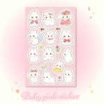 베이비핑크 버니 씰스티커 : 마황마황 대마황