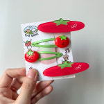 토마토 롱헤어핀 똑딱이 머리핀 : 문라이트 스토어