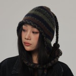 H3322 오리엔트 방울 히피 이어플랩 안감기모 방한모자 겨울 귀달이모자 따뜻한모자(3/C) : ROSY CABINET