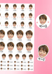 어린이집 단체 선물 답례품 얼굴 포토 방수 귀여운 네임스티커 신학기 어린이집준비물 혼합형A : 네임컷