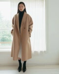 원버튼 여성 핸드메이드코트 로브코트 : VERDNA