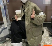 [루비벨벳] (카키당배) 가볍고 따뜻한 퀼팅 패딩 고급봉제 루즈핏 3컬러 : 루비벨벳