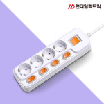 현대 국산 멀티탭 개별 과부하차단 16A 4구 1.5M 안전 접지 스위치 멀티 콘센트 : 현대멀티탭스토어