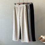 기모 와이드 맨투맨 일자 찹쌀 바지 봄 여성 가을 데일리 기본 겨울 따뜻한 기모바지 : 햄태리