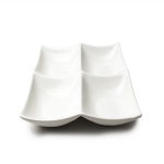 생필품반점 사각나눔접시 4구 20cm 디저트접시 앞접시 소스접시 반찬그릇 : 생필품반점