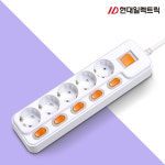 현대 국산 멀티탭 개별 과부하차단 16A 4구 1.5M 안전 접지 스위치 멀티 콘센트 : 현대멀티탭스토어