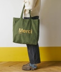 파리 메르시 2024 에코백 카키 골드 컬러(2 사이즈 중 택일) Khaki & Gold : 파리베베-PARISBEBE