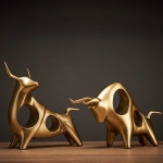 황금송아지 장식 재물 식당 장식품 소품 한쌍 황소 조형물 재물운 1. 황금 소 한 쌍 : 올인직구