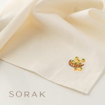 소락 SORAK 오가닉 코튼 유기농 순면 자수손수건 제주 해녀 귤 동백 : SORAK