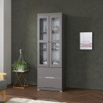 600핸들리스 유리도어수납장 모던디자인 피규어장 다용도 담금주장식장 : 요즘가구