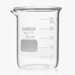 25ML 국산 실험 도구 눈금 용기 비커 계량컵 유리 비이커 : 가자코리아