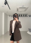 여성 브라운 어텀 자켓 (브라운) : 한수와