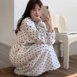 [3TYPE] 블랙 땡땡이 화이트 수면 잠옷세트 : pumpkiin