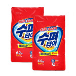 수퍼타이 표백 리필 6KG 2개 찬물전용 베이킹소다 PLUS 가루세제 대용량 : 에덴블루마켓