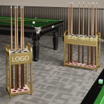 당구장 큐대 거치대 선반 포켓볼 걸이 스탠드 당구큐 진열대 1. 18구멍 경량 금색 : US샵큐