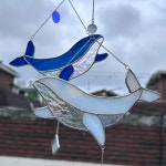 스테인드글라스 고래 유리공예 썬캐쳐 소품 : 유리숨