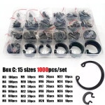 M3 세트용, 내부 개/세트 850 클립 450 개, 스냅 고정 모음 C 링, 홀 1000 GB893, 스틸 블랙 65MN 키트 M30 타입 서클립 : 에라토7