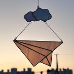 스테인드글라스 종이비행기 유리공예 썬캐쳐 소품 : 유리숨