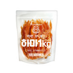 대용량 강아지 간식 애견껌 육포 하마간식 치킨젤리꽈배기, 1kg, 1개 : 올코