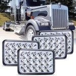 BA 폴리시 4x6 LED 헤드라이트 DOT 승인 4PCS 45W 직사각형 H4651 H4656 H4666 H4668 H6545 H4642 H4642 Hi /낮은 밀폐 빔 헤드라이... 
