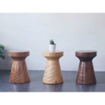 통나무 벤치 장식품 화분받침 의자 스툴 고재 카페 A (32x32x45cm) : 바미쇼