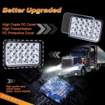 BA 폴리시 4x6 LED 헤드라이트 DOT 승인 4PCS 45W 직사각형 H4651 H4656 H4666 H4668 H6545 H4642 H4642 Hi /낮은 밀폐 빔 헤드라이... 