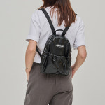 테일러스튜디오 스페이스 미니 백팩 블랙 Y2K 여성 미니백 여행용 작은 데일리 가방 : Junpal