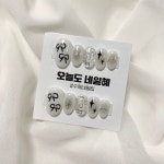 그레이 y2k 키치 수제네일팁 : 오늘도네일혜 수제네일팁