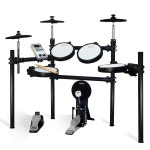 조용한 메시 패드가 있는 Xkorce 전자 드럼 세트 전기 드럼 키트, 8인치 듀얼 존 스네어 및 킥 드럼, 50개 키트 및 333개 사운드, 31곡, 2곡... 