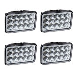 DOT 승인 4PCS LED 헤드라이트, 웨스턴 스타 4900 세미 트럭 피터빌트 357 378 4x6인치 초밝은 밀폐형 하이 로우 빔 교체 키트 H4651... 