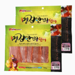 명견만리 강아지 간식 대용량 고기 육포 사사미 연어 스테이크, 400g, 2개 : 위아펫