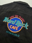 (XL) USA Lee x Hard Rock Cafe 리 하드락카페 트러커 블랙 데님 자켓 : 구대륙