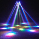 150W LED 스테이지 라이트 4-in-1 RGBW, 6암 빔, 비 아이 효과, 레드 그린 스타리, 화이트 & 앰버 스트로브, 파티 디스코 : 서초동직구삼촌NO.1