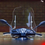 오토바이 윈드스크린 특수 앞 유리 오토바이 플렉시 유리 배터리 차량용 투명 강화 및 확대 전면 유리 범용 3.0 두께 37 높이 + 일반 브래킷... 