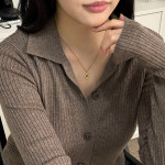 925실버 천연원석 자개 래브라도라이트 목걸이 데보타/ Devota : 47베이지