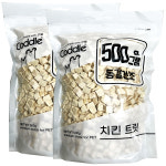 [펫포유] 코들 동결건조 1kg 치킨트릿 대용량 지퍼백 일킬로그램간식 닭가슴살, 500g, 2개 : 펫포유