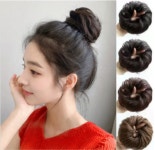 더로우 풍성한 올림머리 똥머리 가발 밴드 1개  다크브라운 : 헤른훗