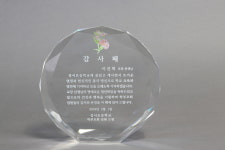 감사패 크리스탈 상패 부모님 공로패 퇴직기념패 트로피 ED-028 소 : 상패투유