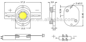 BRIDGELUX 45MIL LED 칩 백색 모듈 원형 R2 5W : 필승조명