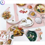 한챠 인지향상퍼즐 17조각 한상차림 실버교구 치매 퍼즐 예방 놀이 교구 어르신 세트 : 삼타상점