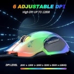 센서, 8 버튼 고정밀 프로그래밍 가능한 컴퓨터 게이밍 마우스 경량 게이밍 마우스 인체 공학적 컴퓨터 마우스 윈도우/PC/맥 : electronicskoh