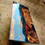 레진 우드테이블 4인용 커피테이블 카페 작업실 A모델 140cm x 70cm x 5cm : 이스트스타 배송대행
