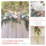 인조 테이블 러너 꽃 샴페인 화환 버드나무 파티 웨딩 센터피스 정원 신부 샤워용 6/8.8 피트 270cm : 금영프라자