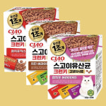이나바 챠오 스고이 유산균 크런키 고양이사료 3종콤보, 200g, 3개 : 전국구고양이