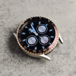 갤럭시워치7 스트랩 톱니 베젤링 가죽 밴드 갤럭시워치 6 5 4 40 43 44 45 47mm 호환 : 아우라커넥션