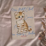 [몽쁘띠샤] 빈티지 고양이 엽서 화이트 carte postale chat blanc : 몽쁘띠샤