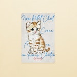 [몽쁘띠샤] 빈티지 고양이 엽서 화이트 carte postale chat blanc : 몽쁘띠샤