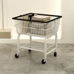 빨래방카트 세탁물 이동식 빨래 수거함 철제 런드리 빨래바구니 바스켓 카트 : 구매데헷